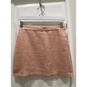 Backstage X Free People 100% Linen Blush Pink Mini Skirt Sz XS